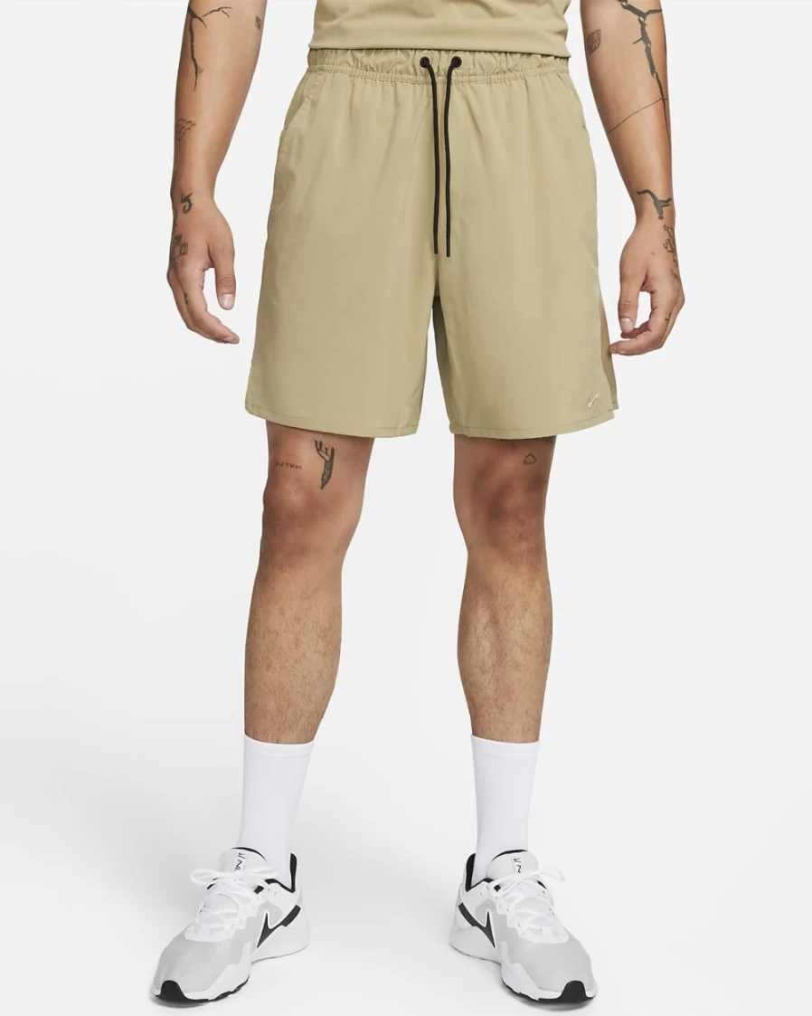Nike Dri-FIT Unlimited Men's 7" Unlined Versatile Shorts in Neutral Olive/Black - Lightweight Quick-Dry Athletic Shorts for Running Training