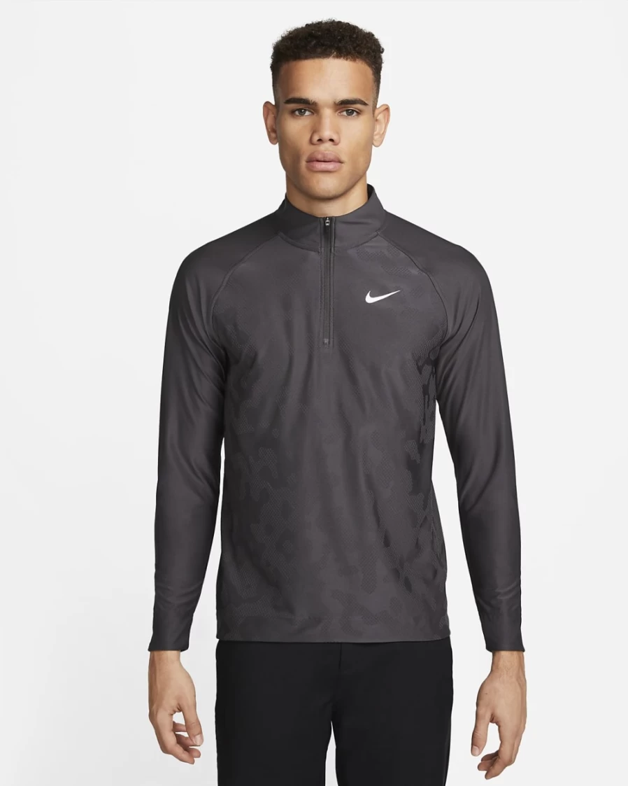 Nike Dri-FIT ADV Tour Men's Anthracite/White 1/2-Zip Golf Pullover Top