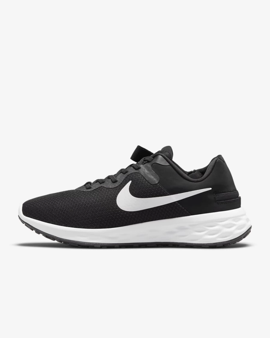 Nike Revolution 6 FlyEase Next Nature Men's Road Running Shoes - Black/Iron Grey/White, Easy On/Off Design