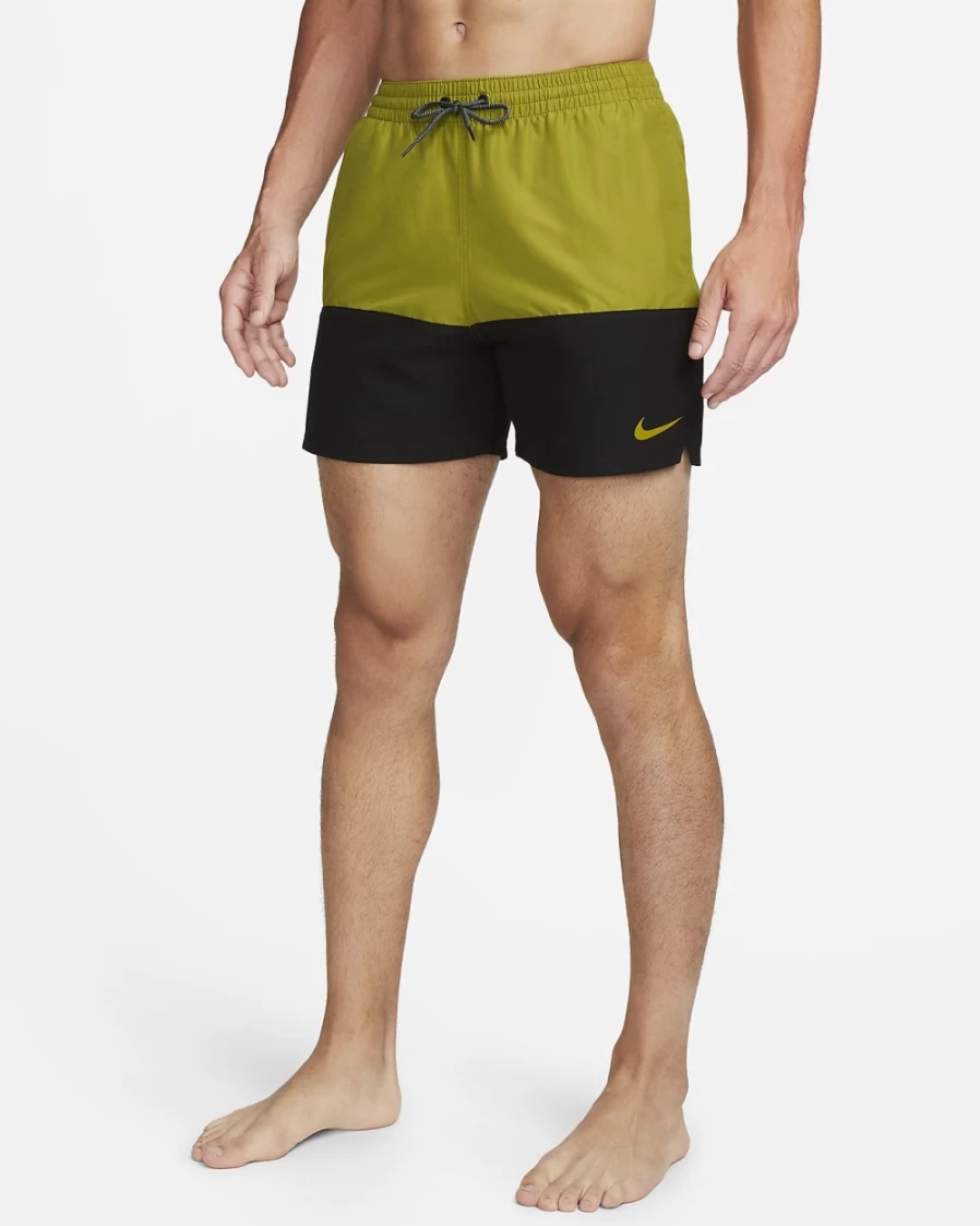 Nike Men's 5" Split Swim Trunks in Moss - Quick-Dry Swimming Shorts