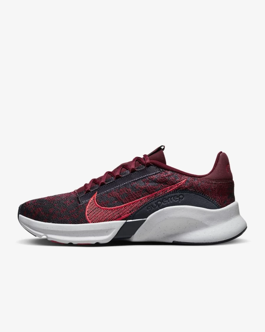 Nike SuperRep Go 3 Next Nature Flyknit Men's Training Shoes - Team Red/Cave Purple/Blackened Blue/Bright Crimson