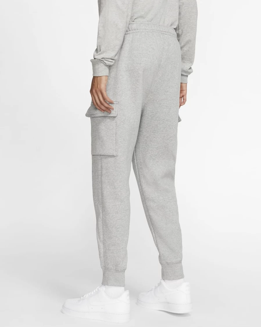 Nike Club Fleece Men's Cargo Pants - Dark Grey Heather, Matte Silver, White | Sportswear