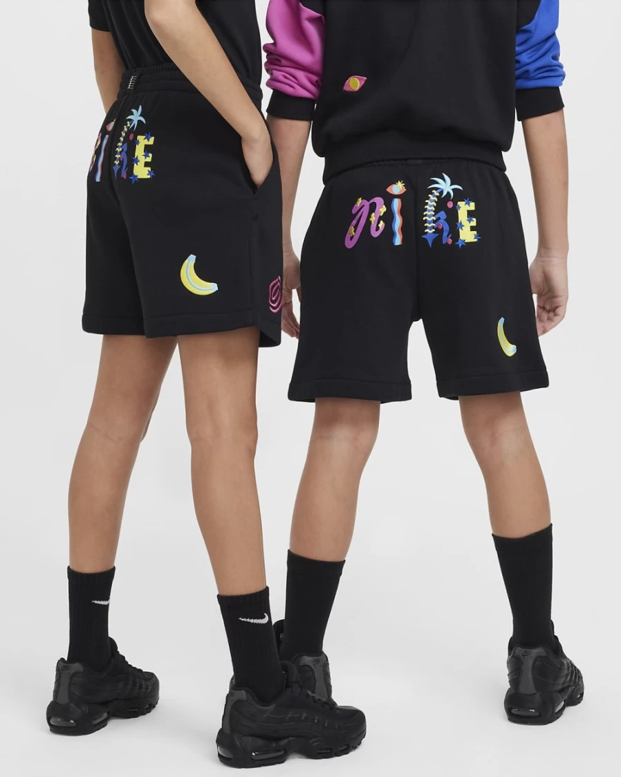 Nike Sportswear A.I.R. Icon Fleece Boys & Girls' Loose Black Shorts
