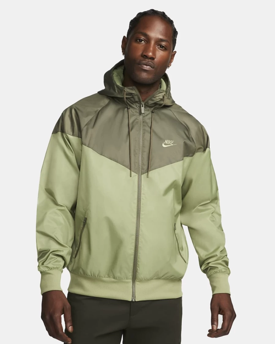 Nike Sportswear Windrunner Men's Hooded Jacket in Alligator/Medium Olive - Lightweight Running Pullover