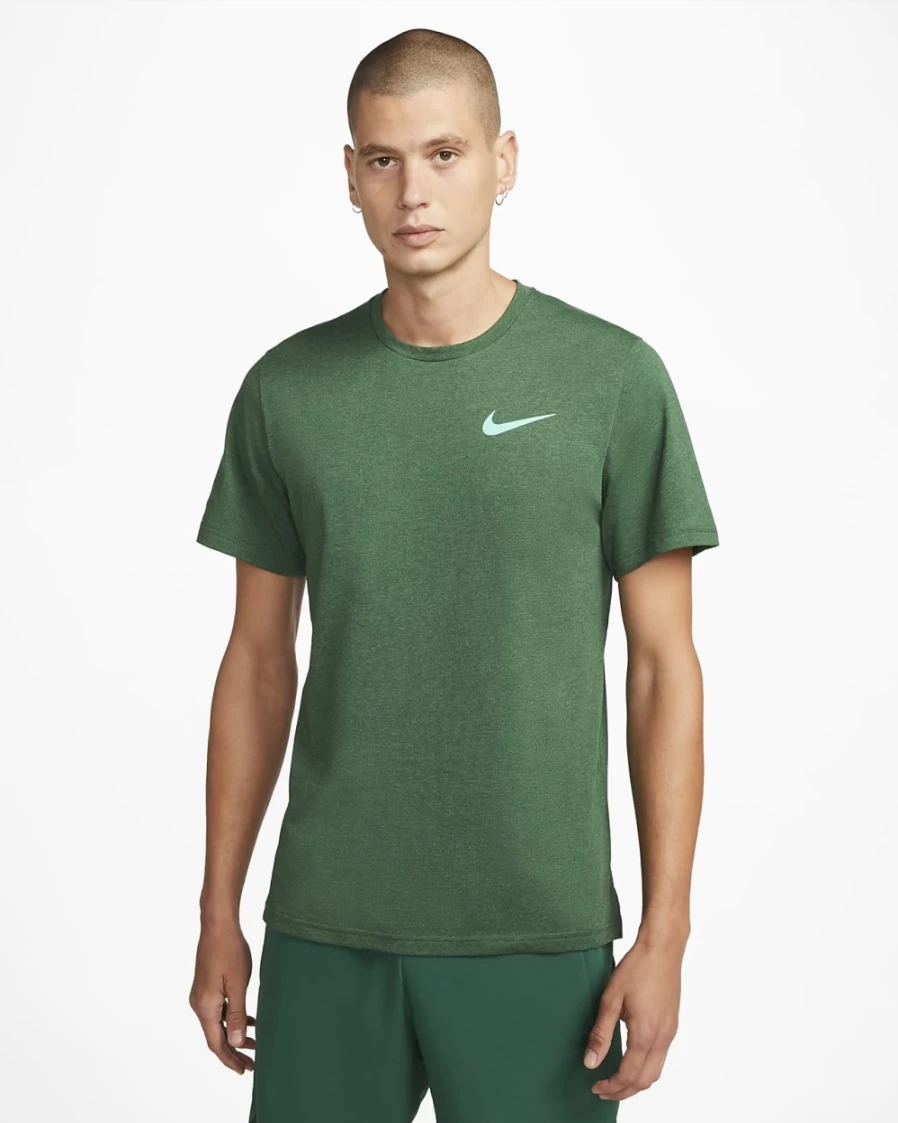 Nike Pro Dri-FIT Men's Training T-Shirt - Gorge Green & Light Menta, Moisture-Wicking Performance Top