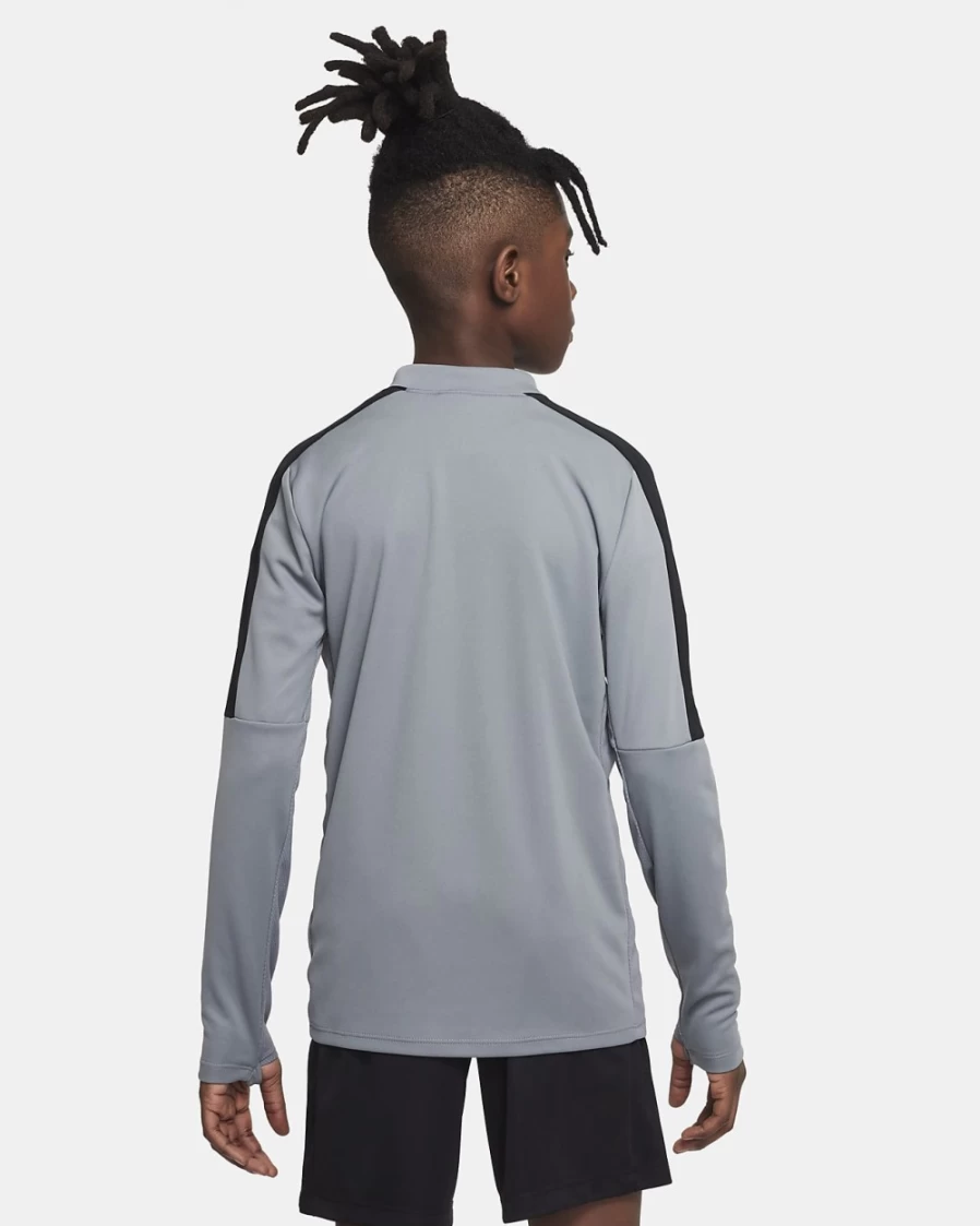 Nike Dri-FIT Academy23 Big Kids' Soccer Drill Top - Cool Grey/Black/White - Boys & Girls Training Shirt