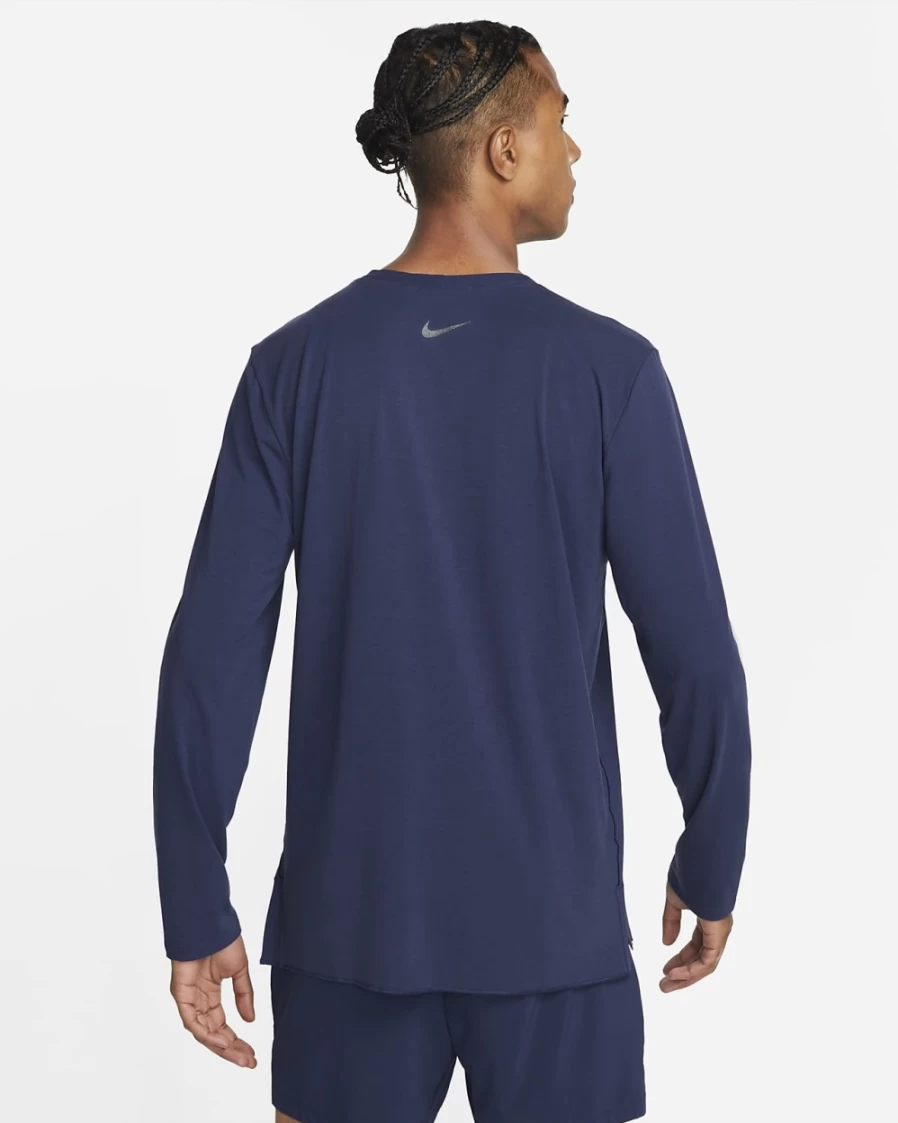 Nike Dri-FIT Men's Long-Sleeve Yoga Top - Midnight Navy/Iron Grey