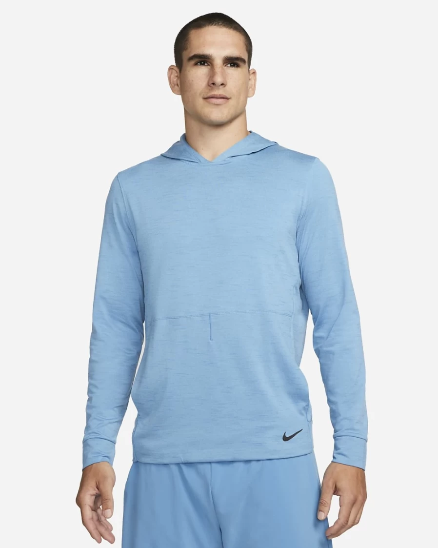Nike Dri-FIT Men's Lightweight Yoga Hoodie - Worn Blue, Dutch Blue, Heather, Black