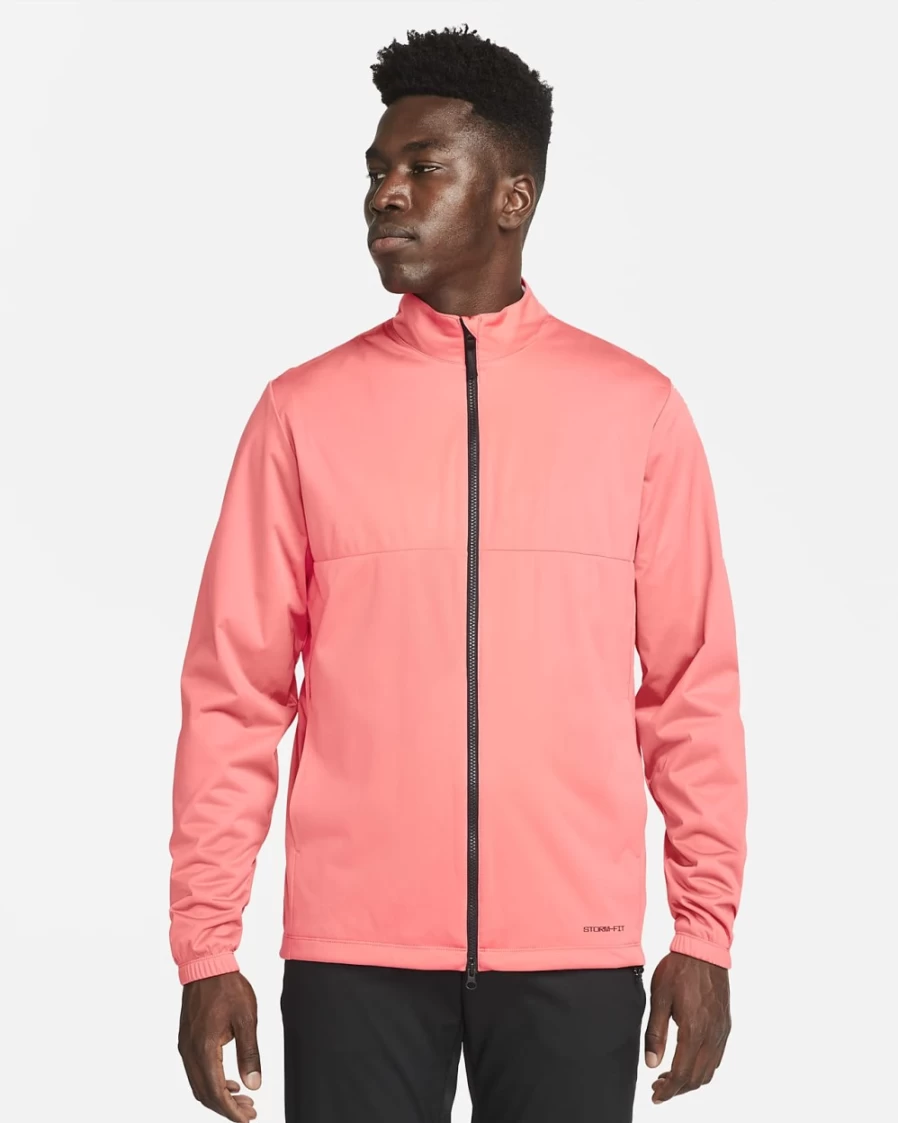 Nike Storm-FIT Victory Men's Full-Zip Golf Jacket - Magic Ember/Black, Waterproof Windbreaker, Lightweight Performance Outerwear
