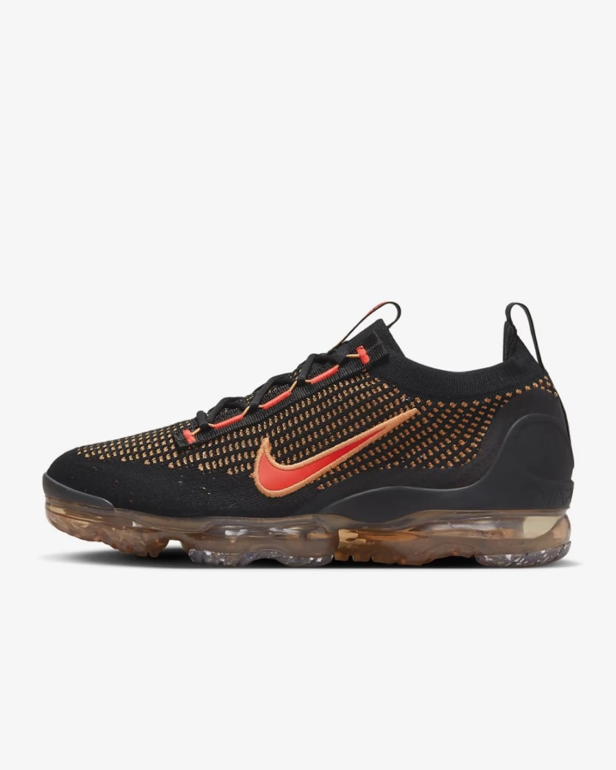 Nike Vapormax 2021 Flyknit Men's Running Shoes - Black/Orange Trance/Anthracite/Bright Crimson