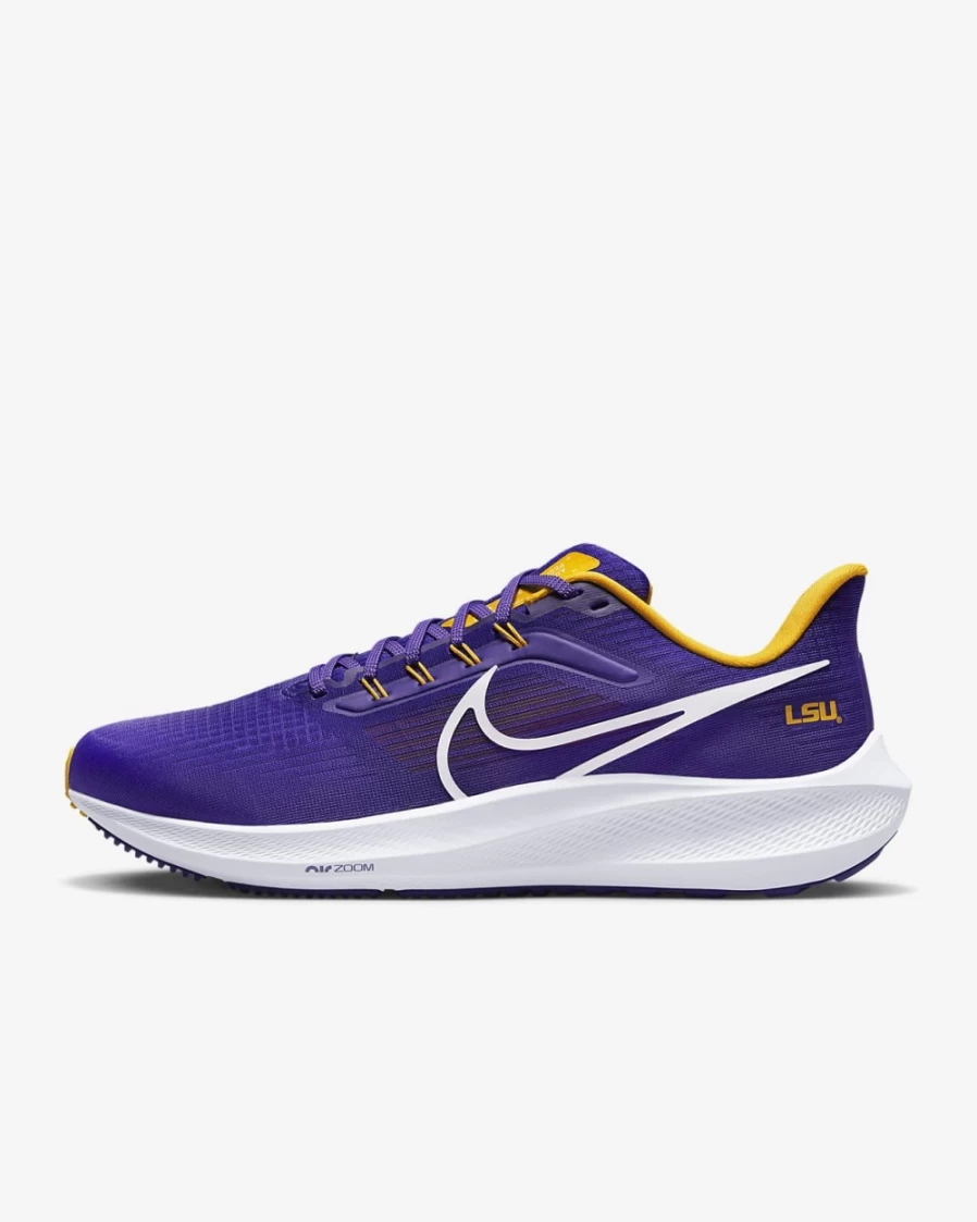 Nike Pegasus 39 LSU Edition Men's Road Running Shoes in Court Purple & University Gold
