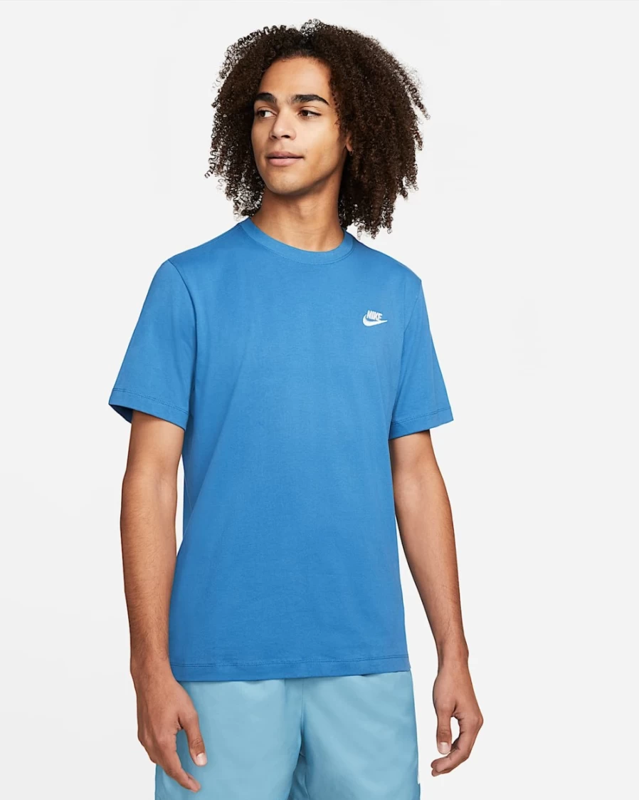 Nike Club Men's Dark Marina Blue/White Sportswear T-Shirt