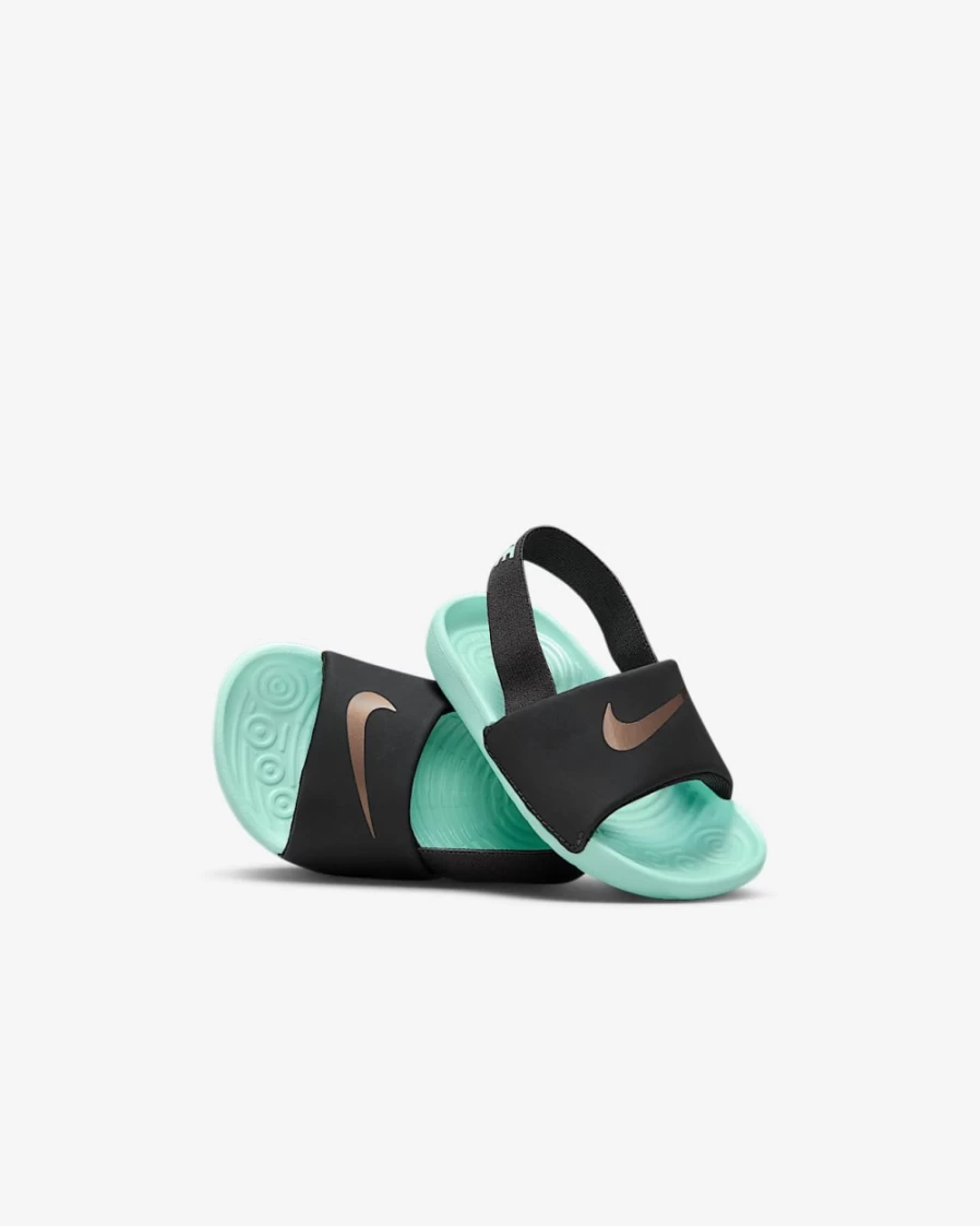 Nike Kawa Toddler Slides for Boys & Girls - Off Noir/Metallic Red Bronze Comfortable Kids Sandals