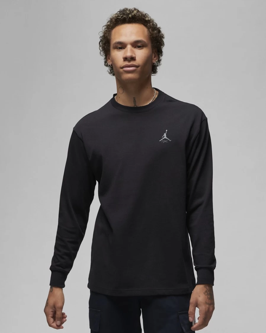 Nike Jordan Flight Heritage 85 Men's Black Long-Sleeve Graphic Crewneck T-Shirt