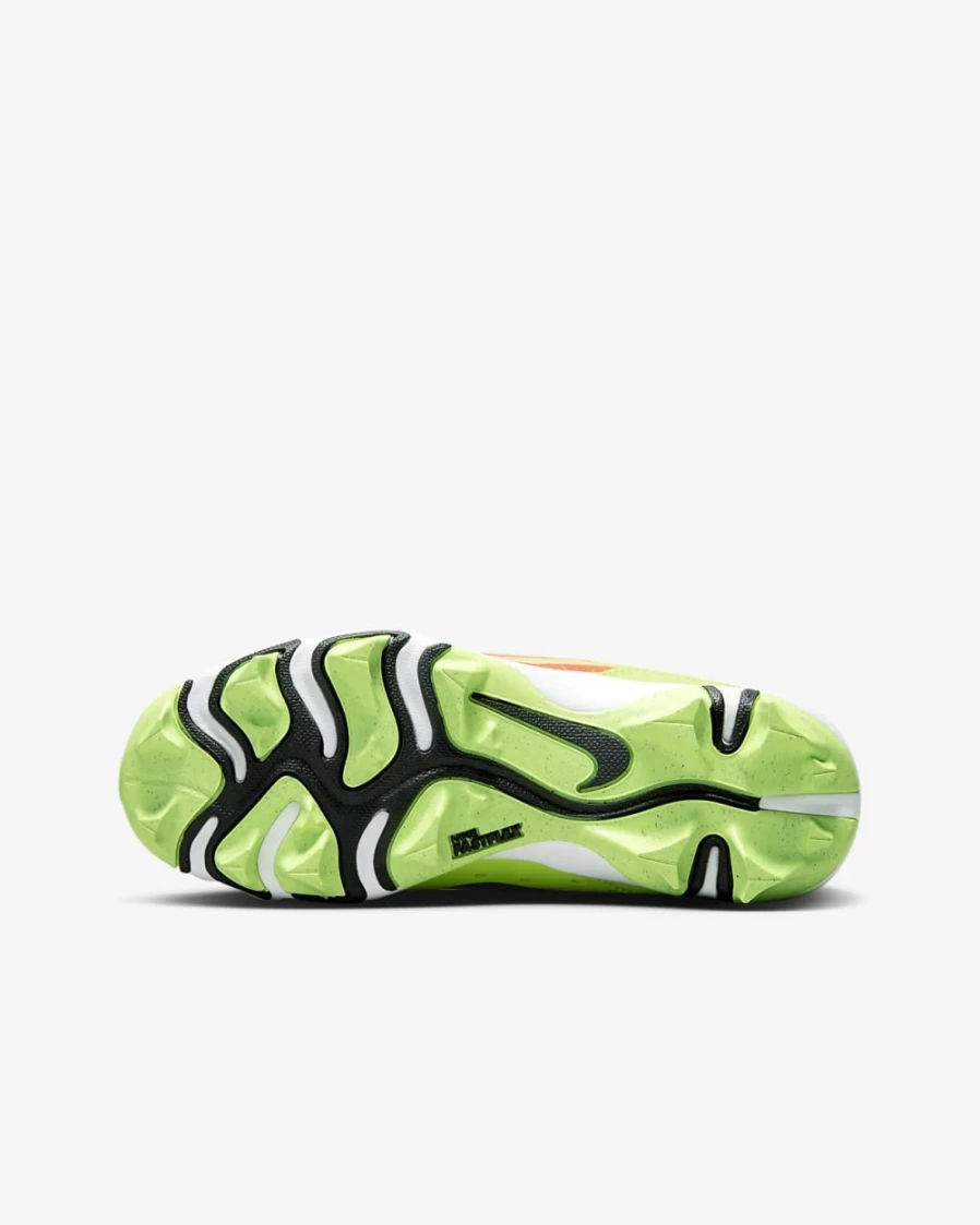 Nike Alpha Huarache 4 Keystone Kids' Baseball Cleats for Boys & Girls in Ghost Green/Bright Crimson/Platinum Tint/Black