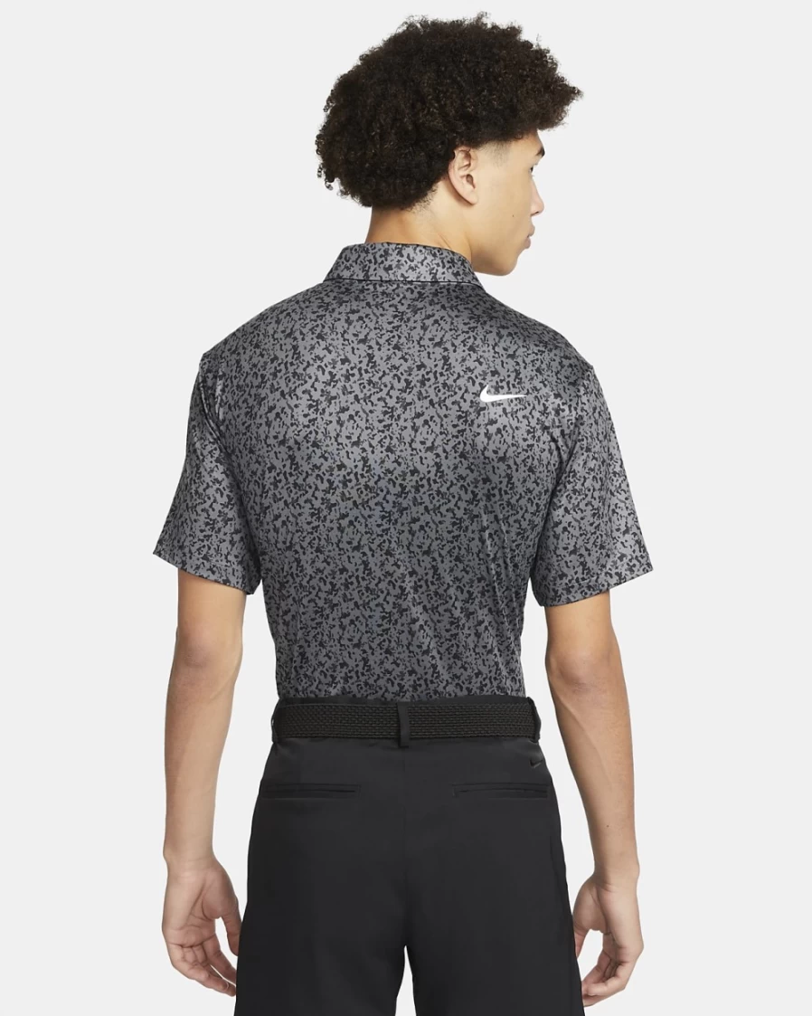 Nike Dri-FIT Tour Men's Golf Polo Shirt - Iron Grey/White Camo Print, Moisture-Wicking Performance Tee