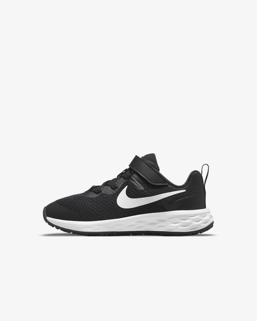 Nike Revolution 6 Kids' Running Shoes - Black/Dark Smoke Grey/White - Unisex Boys & Girls