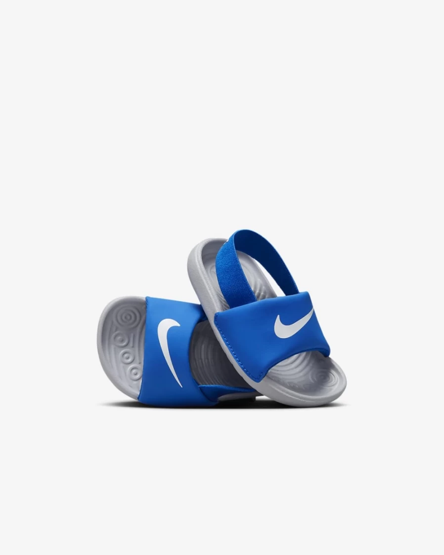 Nike Kawa Baby Toddler Slides for Boys & Girls - Hyper Cobalt/Wolf Grey/White Comfortable Kids Sandals