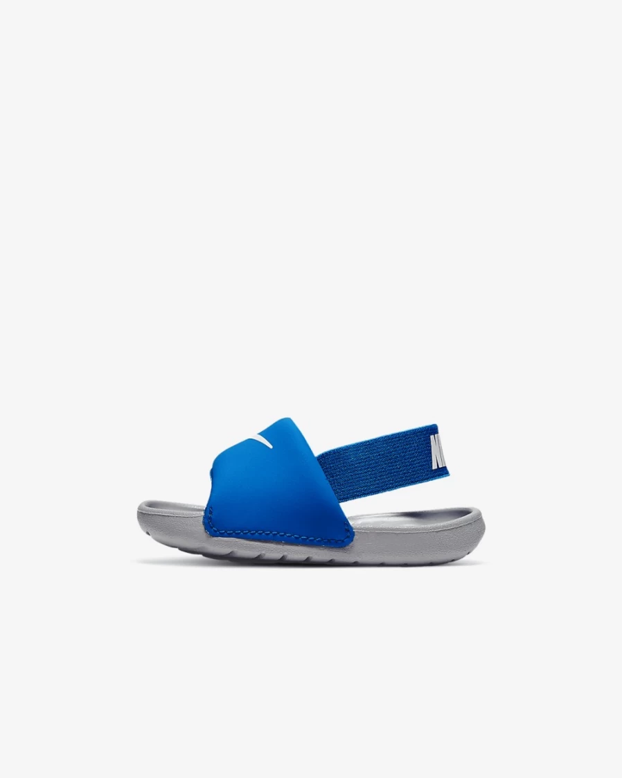 Nike Kawa Baby Toddler Slides for Boys & Girls - Hyper Cobalt/Wolf Grey/White Comfortable Kids Sandals