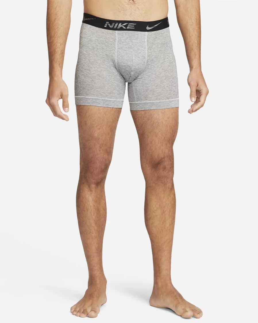Nike Dri-FIT ReLuxe Men's Grey Boxer Briefs 2-Pack - Moisture-Wicking Underwear