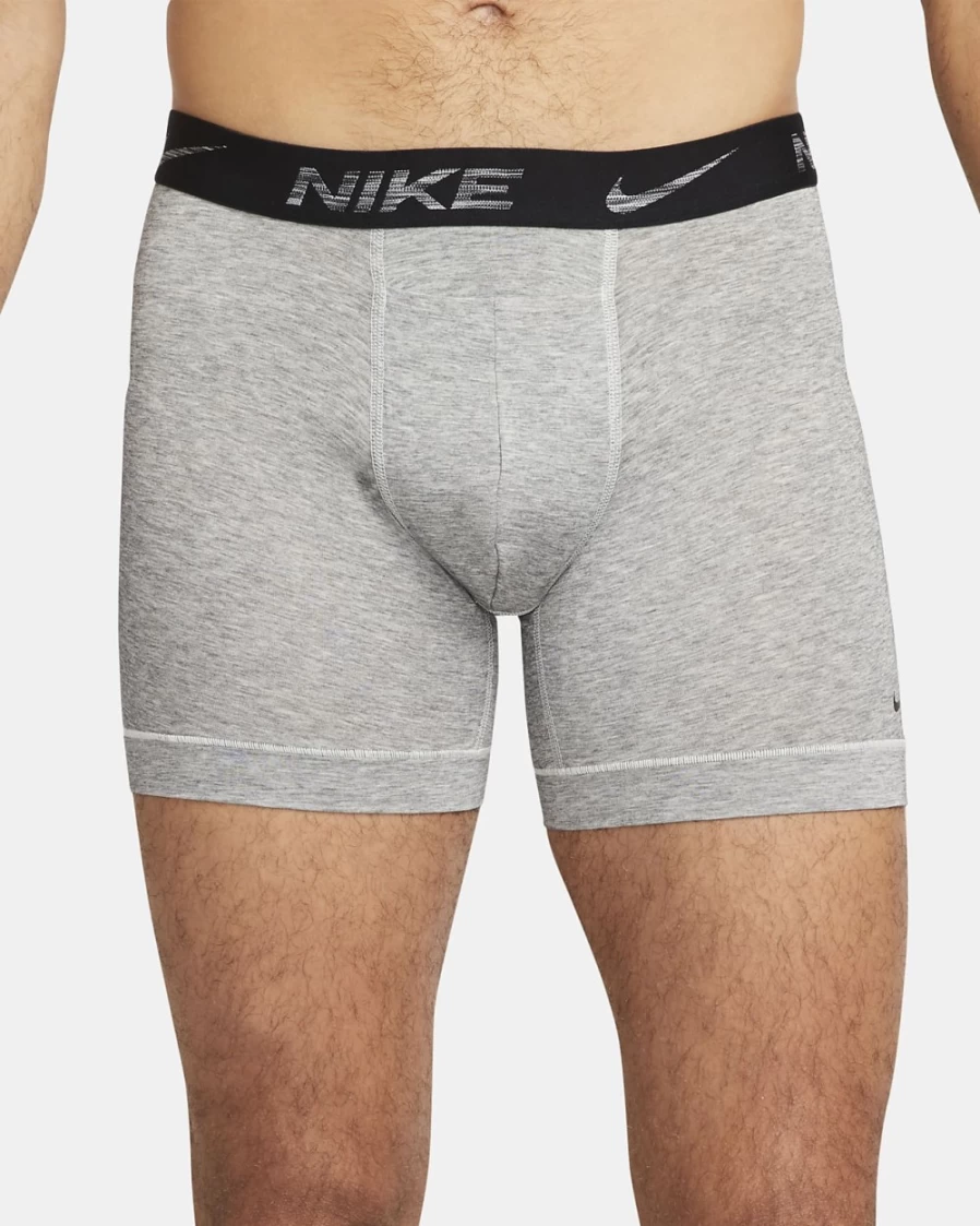 Nike Dri-FIT ReLuxe Men's Grey Boxer Briefs 2-Pack - Moisture-Wicking Underwear