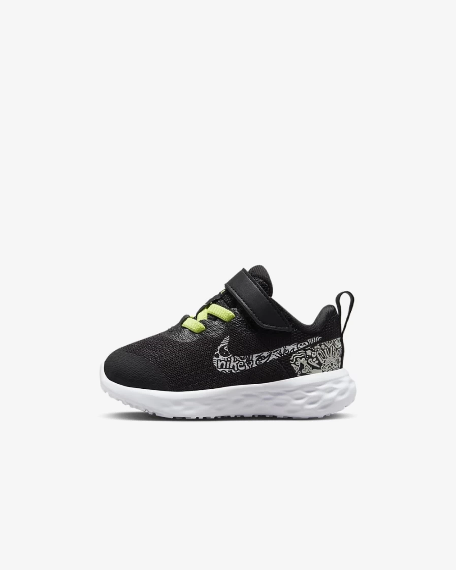 Nike Revolution 6 NN Baby Toddler Shoes for Boys & Girls - Black/Light Lemon Twist/Cobalt Bliss/Summit White