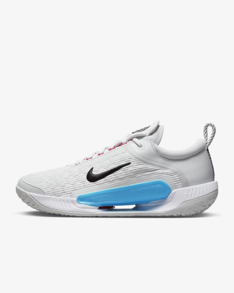 NikeCourt Air Zoom NXT Men's Tennis Shoes in Photon Dust/Baltic Blue/Picante Red/Black - Hard Court Performance Sneakers