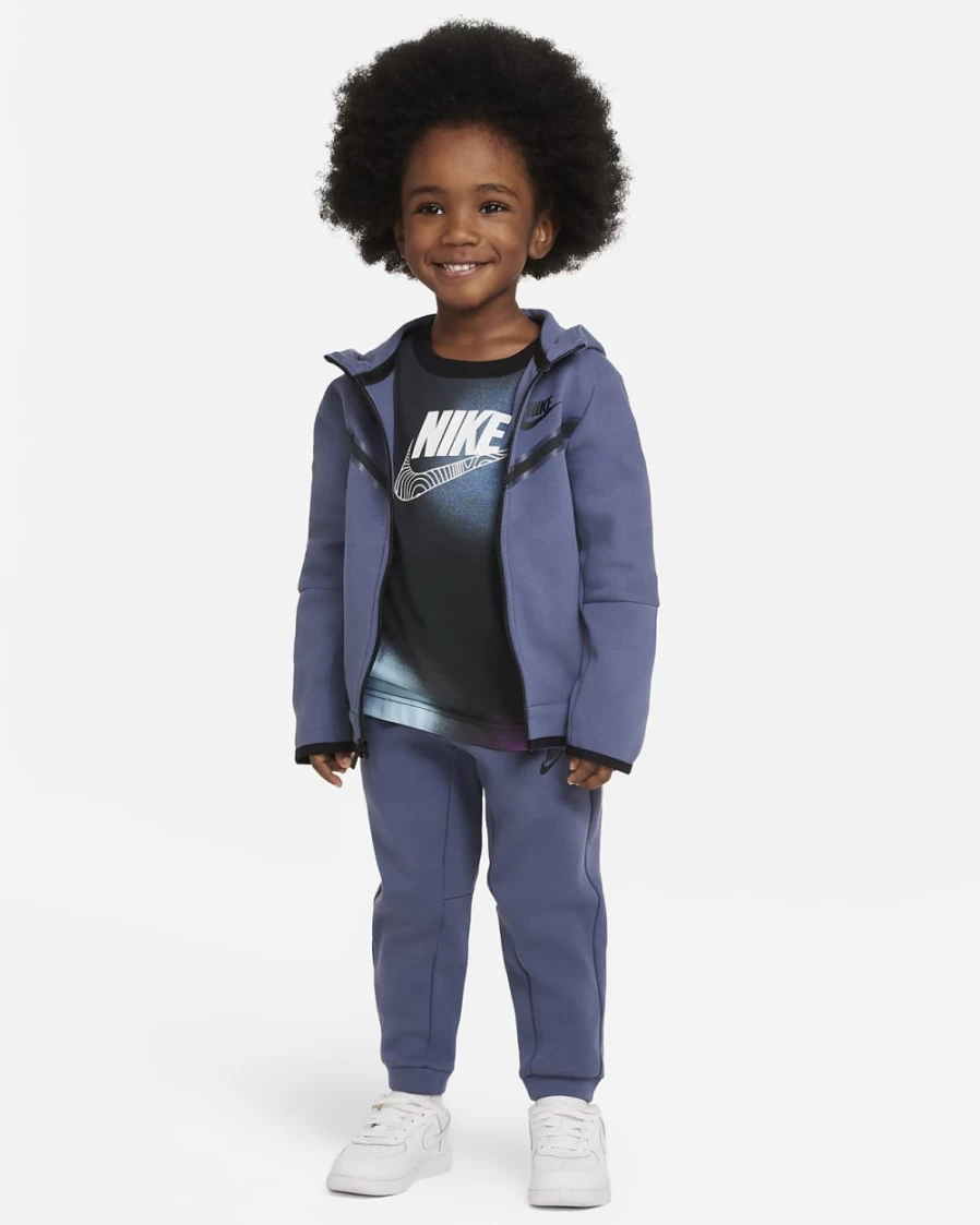Nike Tech Fleece Boys & Girls Toddler Zip Hoodie and Pants Set - Diffused Blue