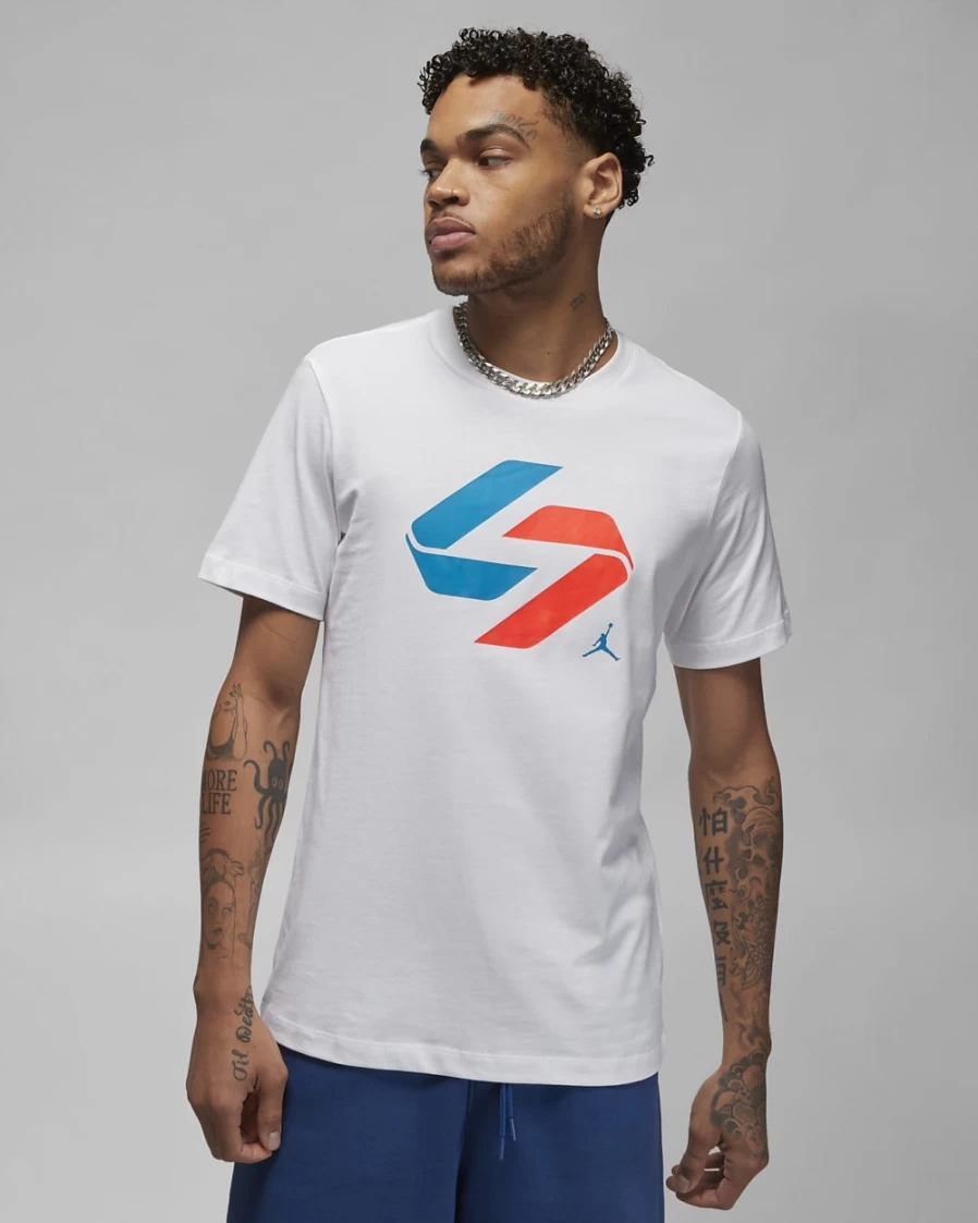 Nike Men's Luka T-Shirt in White & Neo Turquoise - Comfortable Athletic Tee