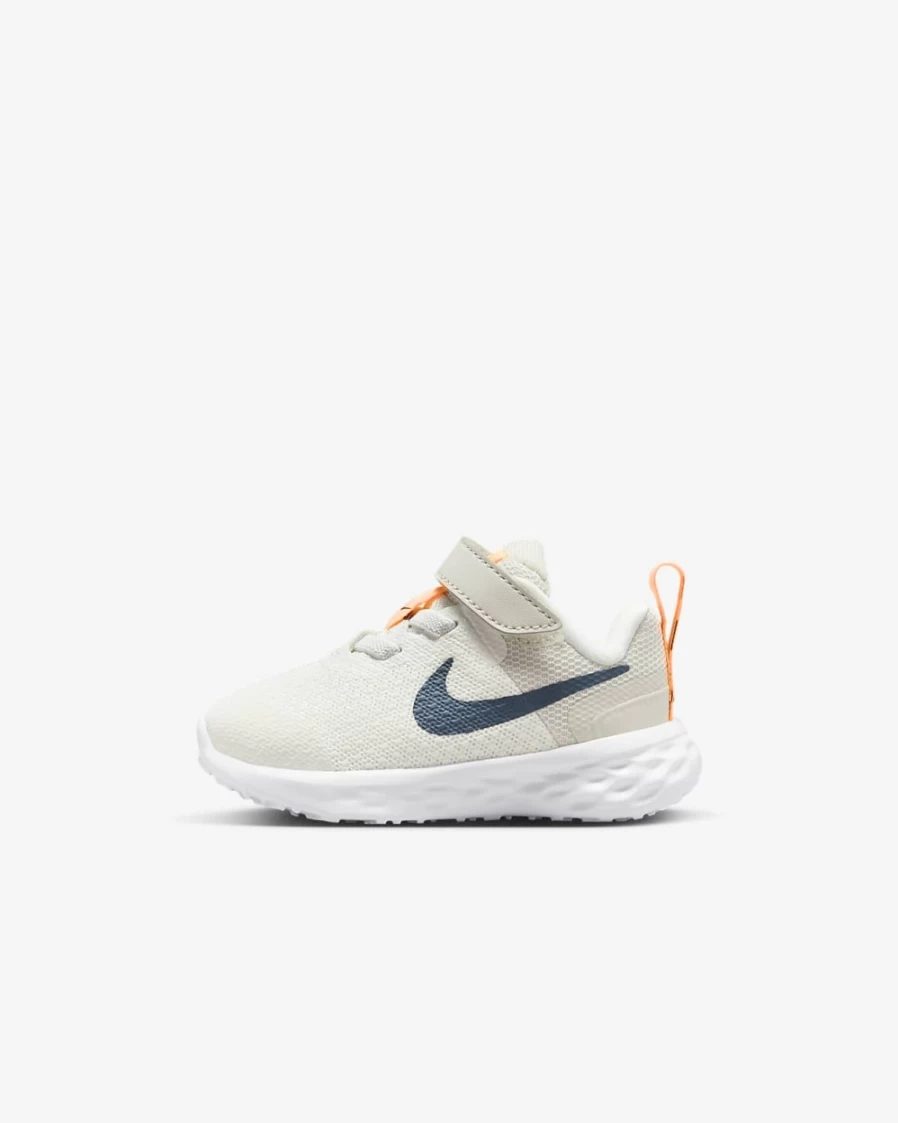 Nike Revolution 6 Baby Toddler Shoes for Boys & Girls - Summit White/Light Bone/Blue Lightning/Diffused Blue Running Sneakers