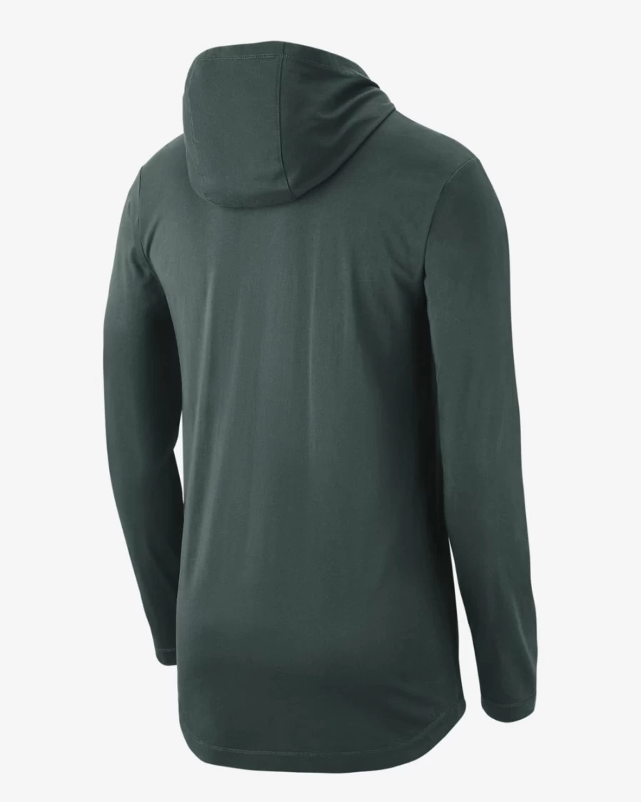 Nike Dri-FIT Michigan State Spartans Men's Pro Green/White Hooded Long-Sleeve T-Shirt