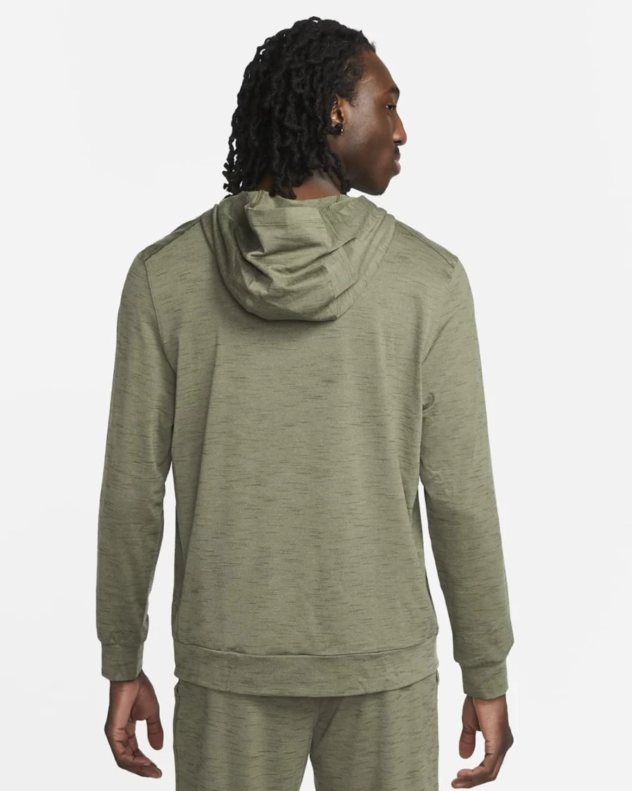 Nike Men's Dri-FIT Yoga Hoodie - Lightweight, Moisture-Wicking in Neutral Olive, Cargo Khaki, Heather & Black