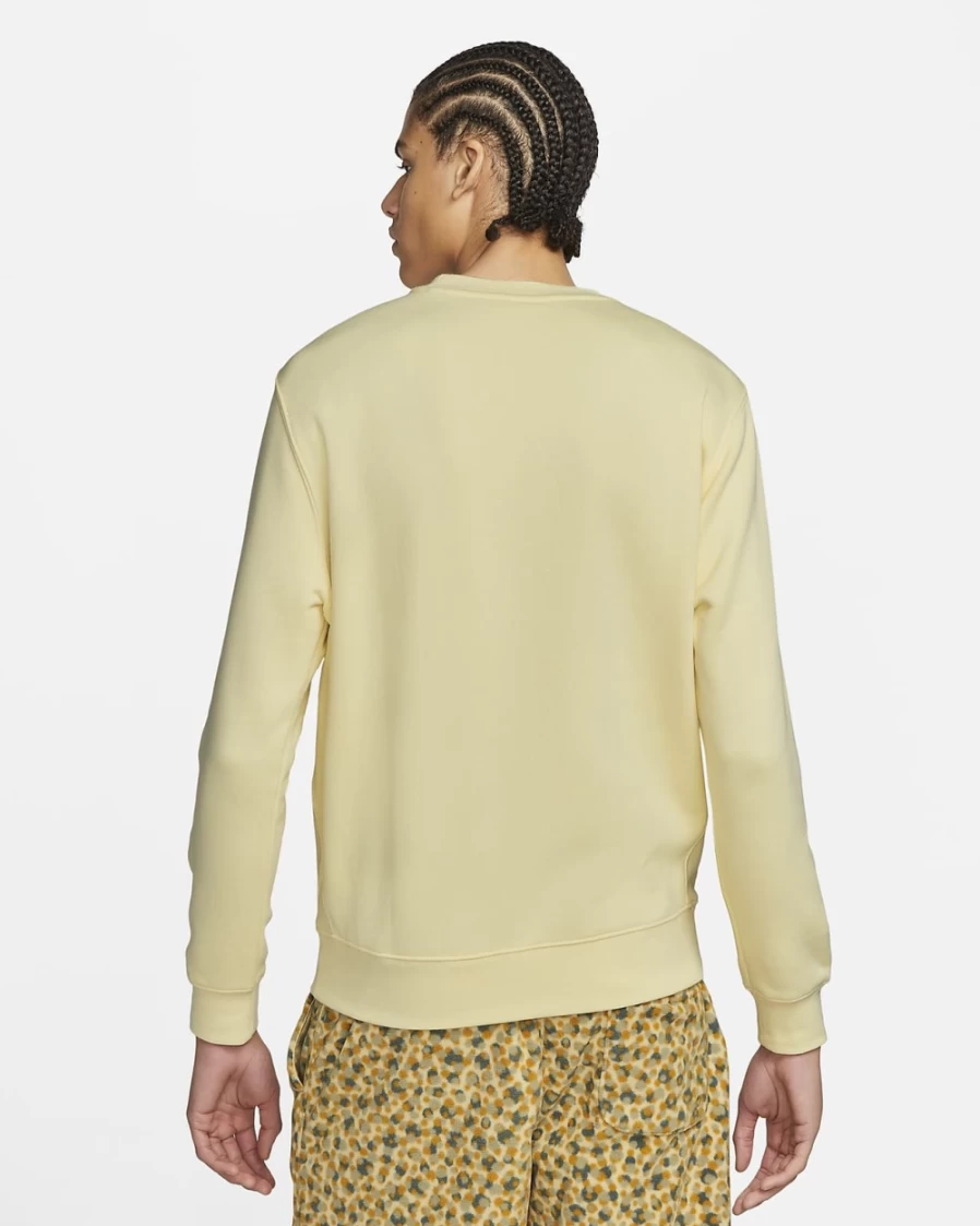 Nike Men's Sportswear Club Fleece Crew Sweatshirt in Alabaster/White