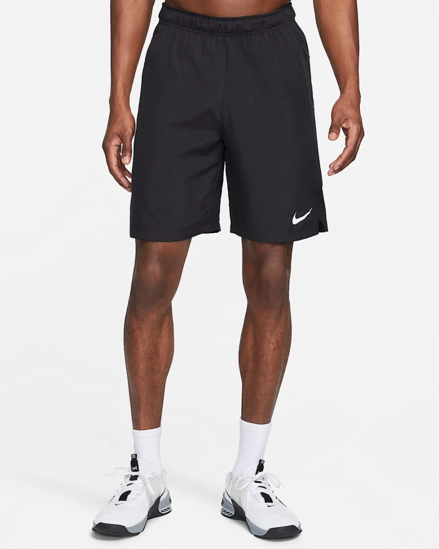 Nike Dri-FIT Men's 9" Woven Training Shorts - Black/White Athletic Gym Workout Shorts for Men