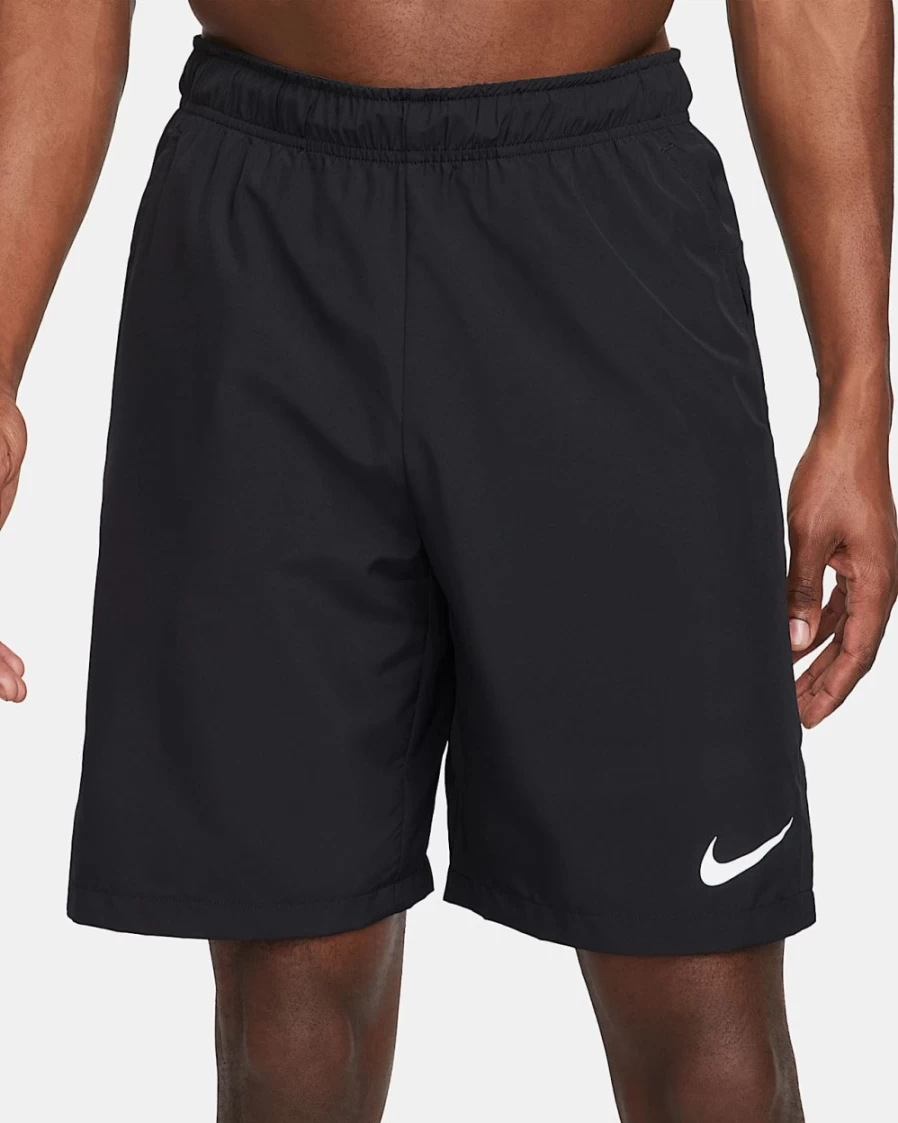 Nike Dri-FIT Men's 9" Woven Training Shorts - Black/White Athletic Gym Workout Shorts for Men