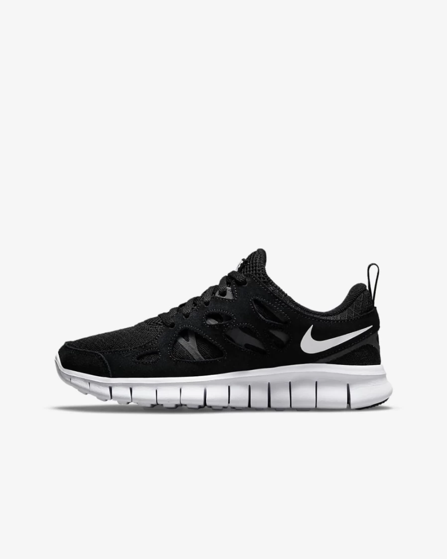 Nike Free Run 2 Big Kids' Running Shoes - Black/Dark Grey/White for Boys and Girls