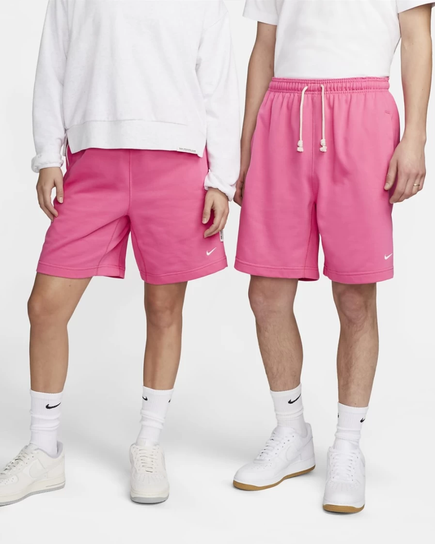 Nike Men's Dri-FIT 8" Basketball Shorts in Pinksicle/Pale Ivory - French Terry Comfort & Style