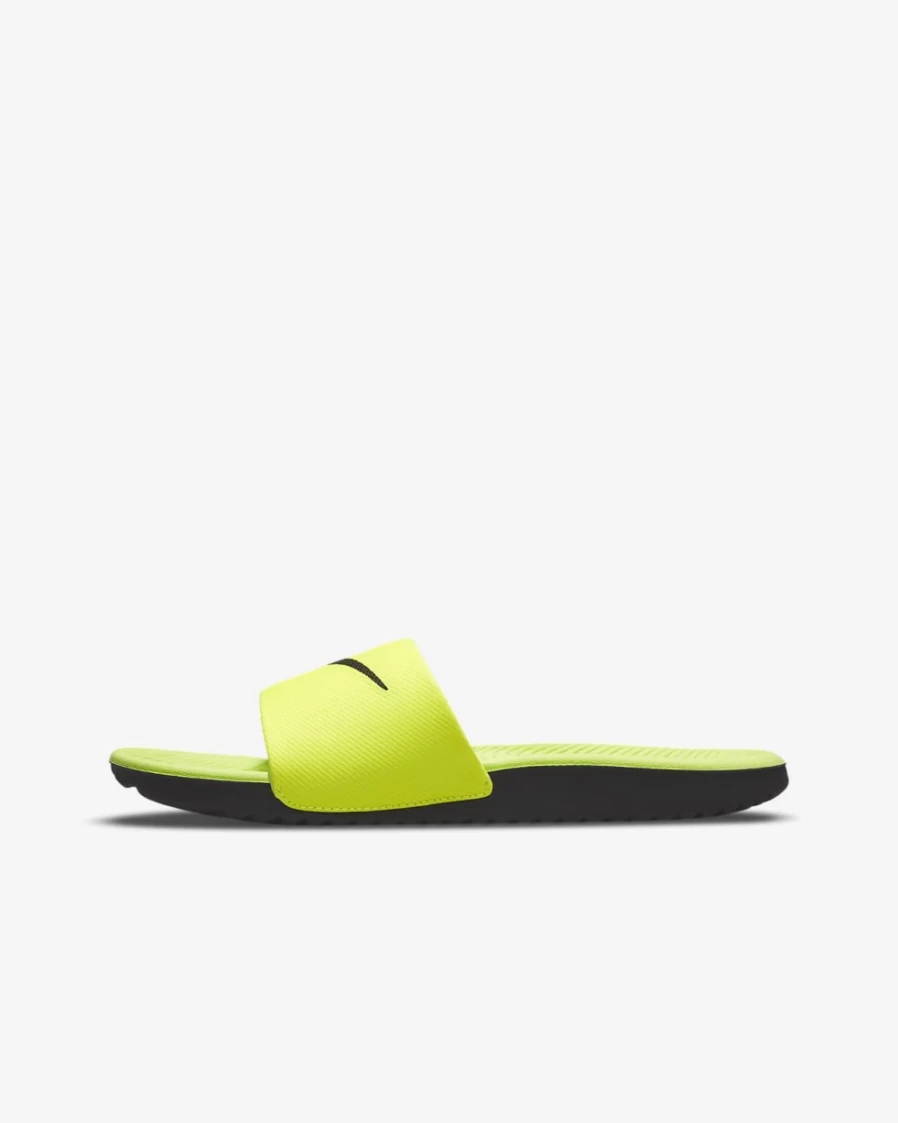 Nike Kawa Slide Sandals for Kids - Volt/Black - Boys & Girls Comfortable Slides