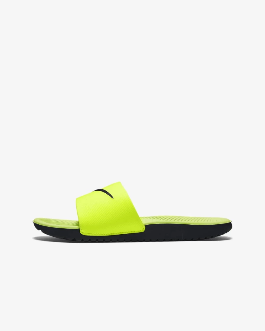Nike Kawa Slide Sandals for Kids - Volt/Black - Boys & Girls Comfortable Slides