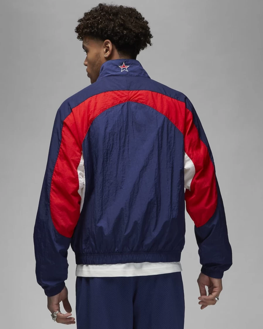 Nike Jordan x Trophy Room Men's Woven Jacket - Midnight Navy/University Red/Sail