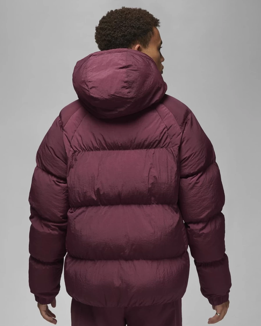 Nike Jordan Essential Men's Puffer Jacket - Cherrywood Red & Light Olive Windbreaker