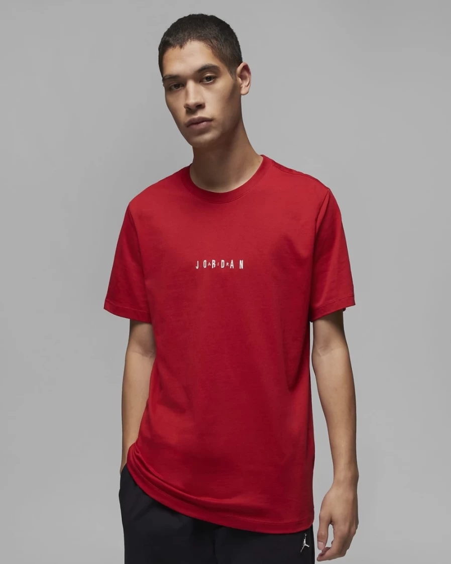 Nike Jordan Air Men's T-Shirt - Gym Red/Sail/Sail Colorway