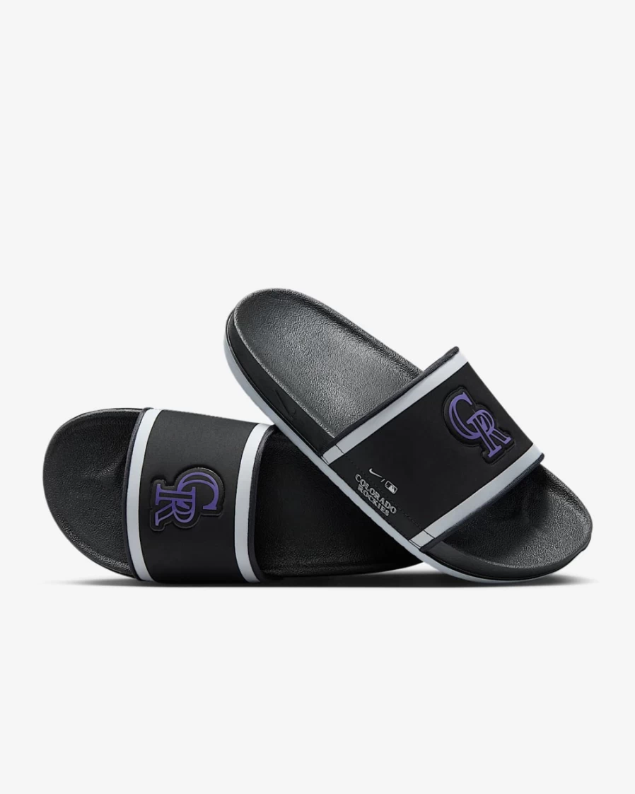 Nike Offcourt MLB Colorado Rockies Slide Sandals for Men - Black/Wolf Grey/Court Purple