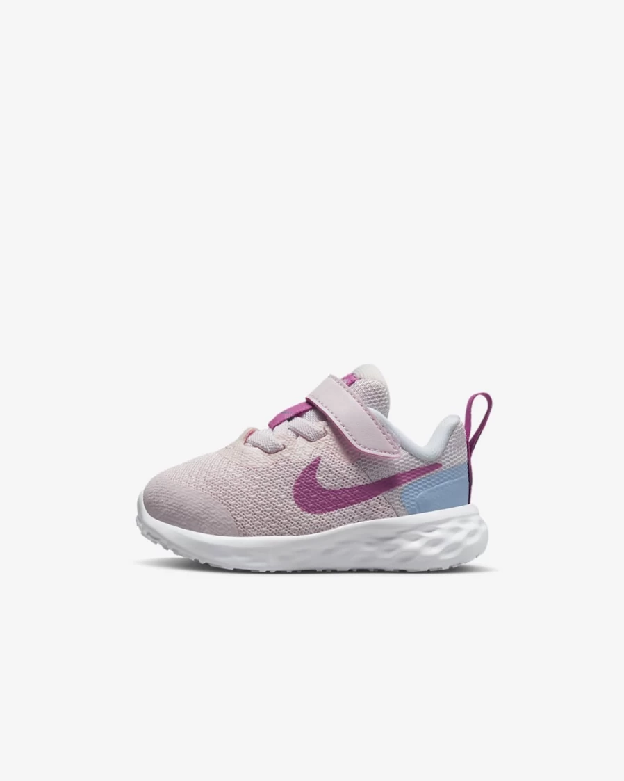 Nike Revolution 6 Baby Toddler Running Shoes for Boys & Girls - Pearl Pink/Cobalt Bliss/Football Grey/Cosmic Fuchsia