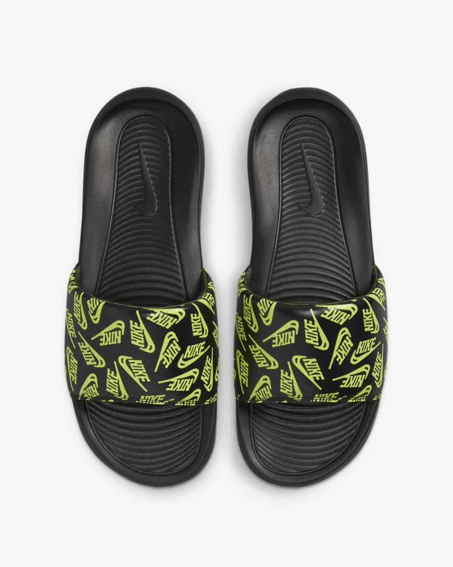 Nike Victori One Men's Slides - Black/Black/Volt Printed Sandals for Men