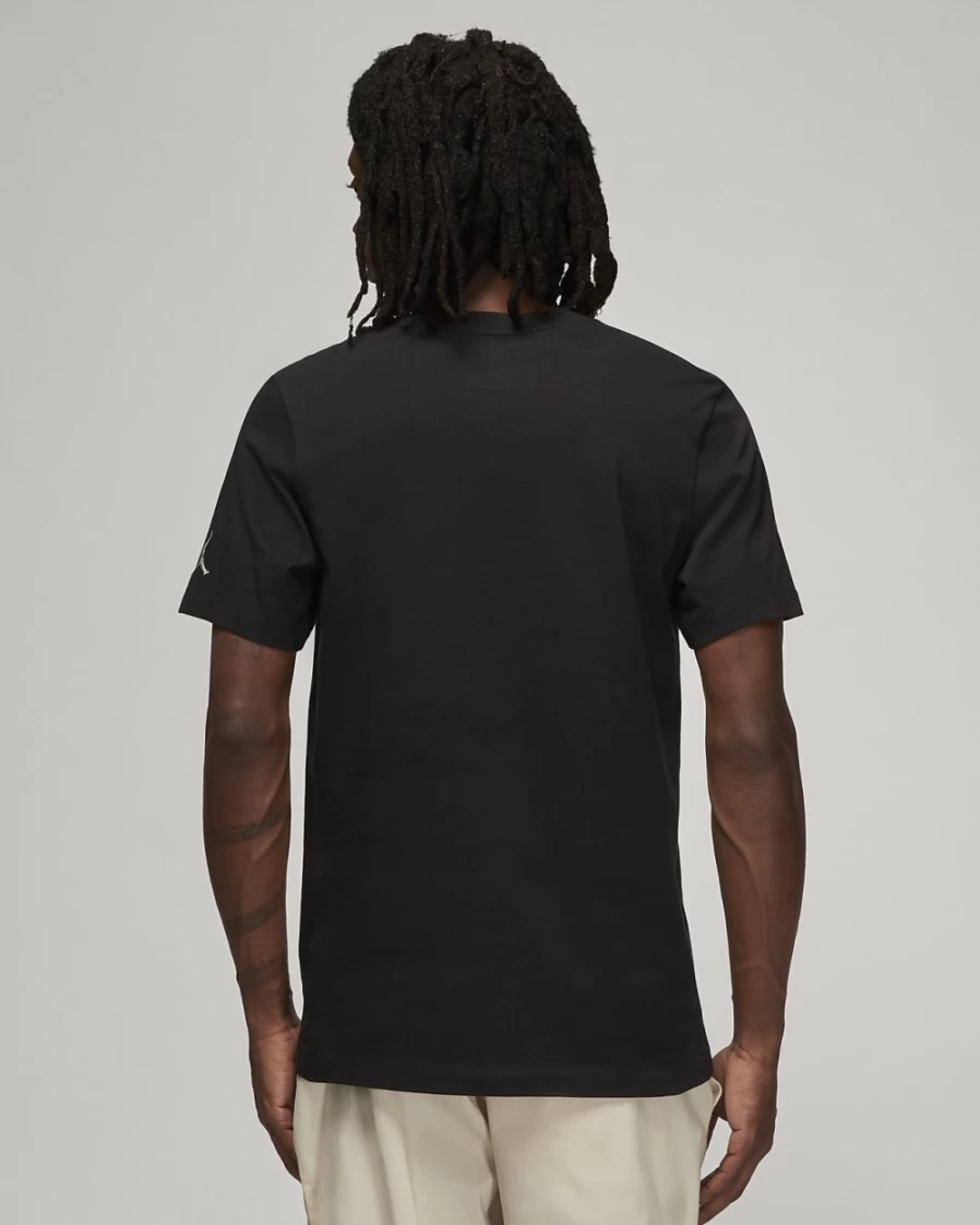 Nike Jordan Air Men's T-Shirt - Black/Sail Casual Comfort Fit Tee