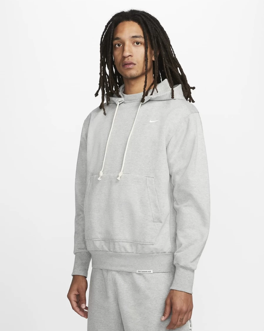 Nike Dri-FIT Men's Dark Grey Heather/Pale Ivory Pullover Basketball Hoodie - Standard Issue Sweatshirt