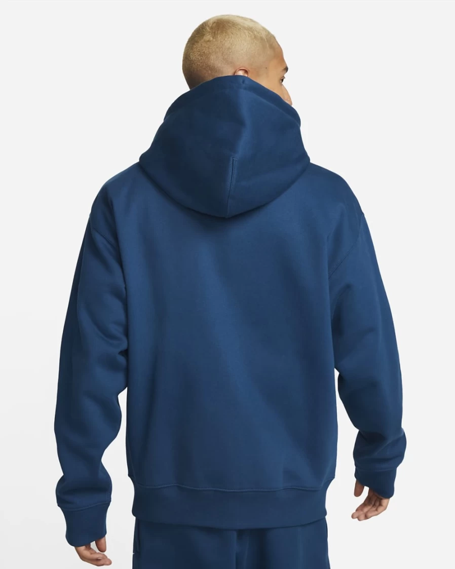 Nike Men's Solo Swoosh Full-Zip Hoodie - Valerian Blue/White