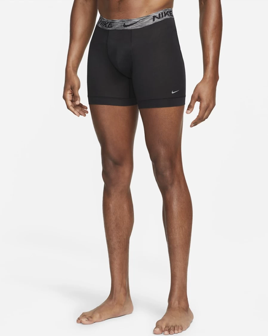 Nike Dri-FIT ReLuxe Men's Black Boxer Briefs 2-Pack - Moisture-Wicking Underwear