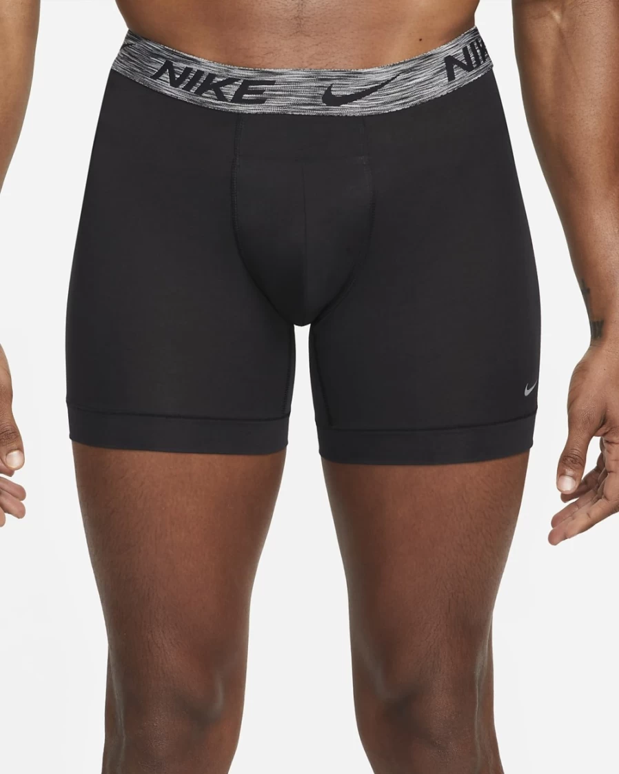 Nike Dri-FIT ReLuxe Men's Black Boxer Briefs 2-Pack - Moisture-Wicking Underwear